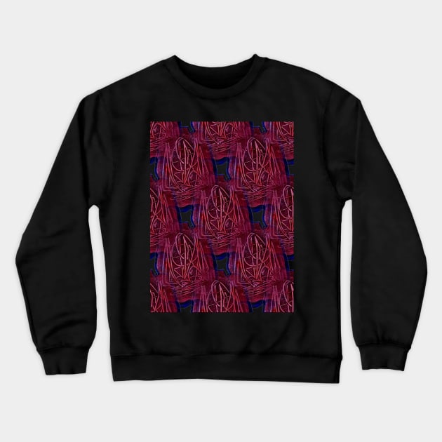 Fast Line Red Brown Seamless Tiles Pattern Crewneck Sweatshirt by SpieklyArt